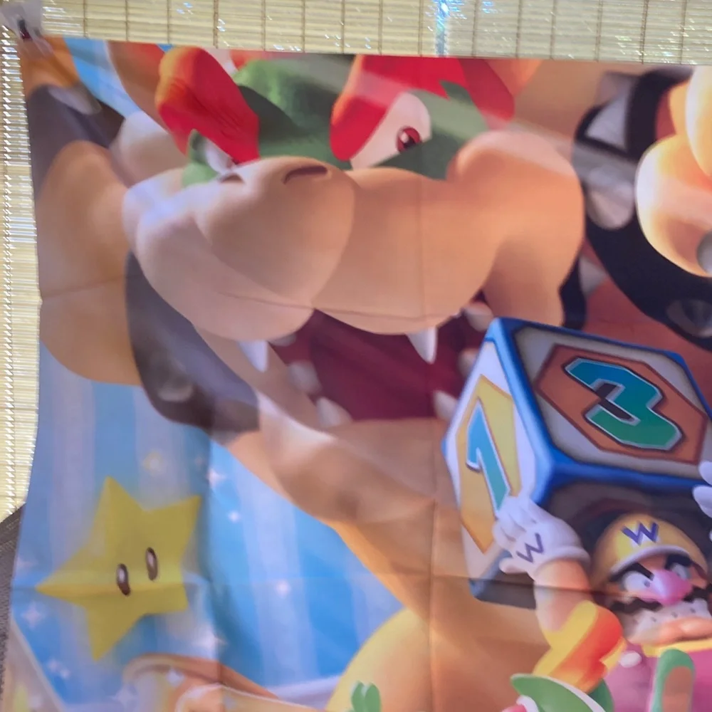 Super Mario Brothers Happy Birthday Banner with Hanging Adhesive 5 x 3 Feet